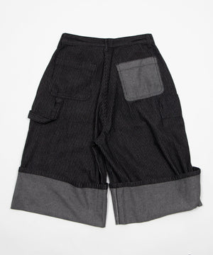 ストライプペインターハーフデニム