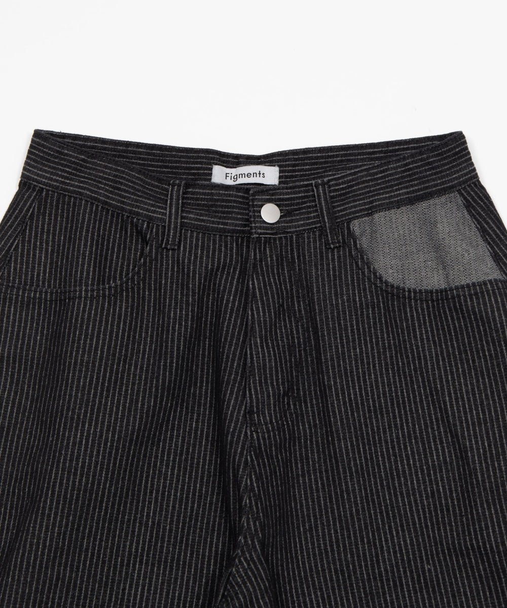 ストライプペインターハーフデニム