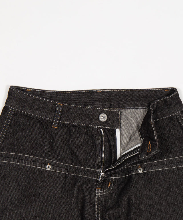 ステッチペインターバギーデニム