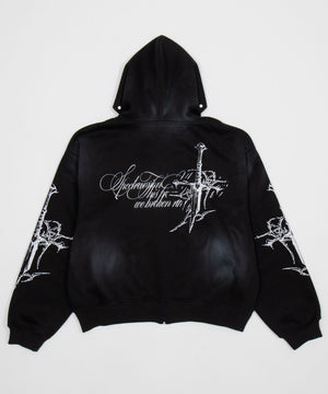 Y2Kゴシッククロスジップパーカー