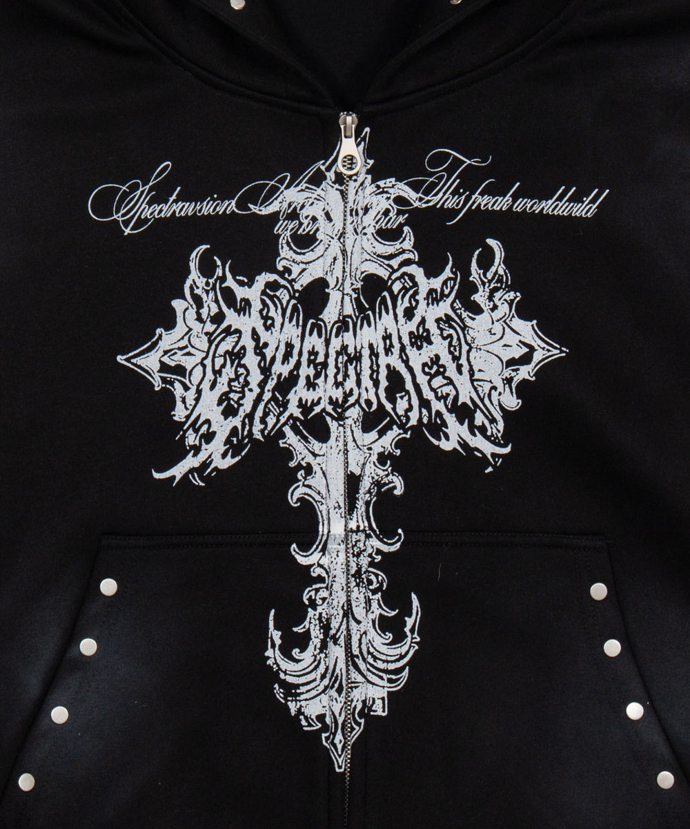 Y2Kゴシッククロスジップパーカー