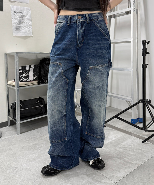 ハイクオリティペインターデニム/デニム中濃 モデル：159cm S着用