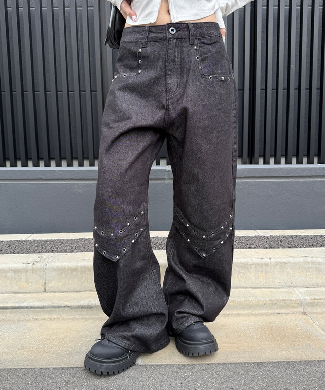スタッズレトロデニム/ブラック モデル：159cm S着用