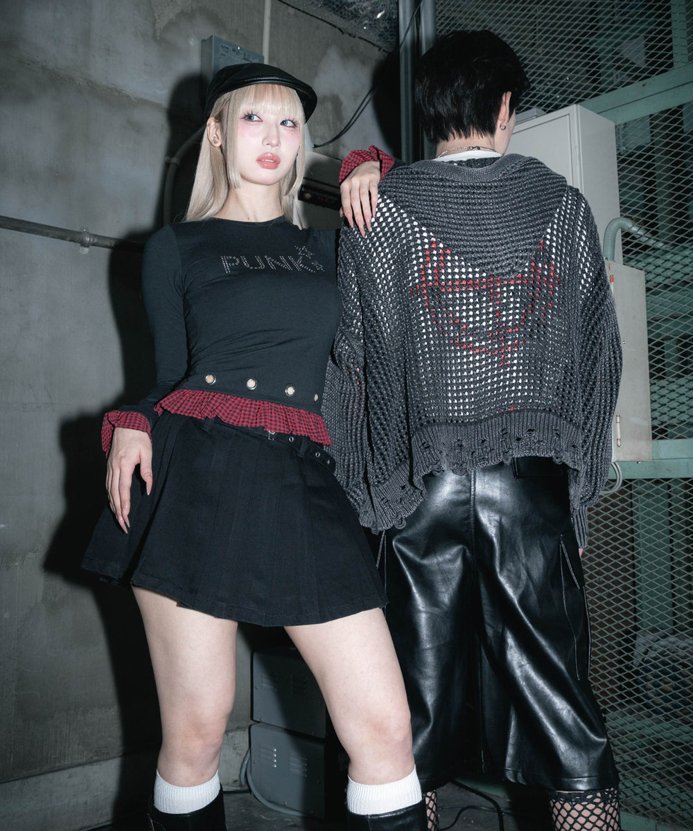 ハトメベルトプリーツスカパン