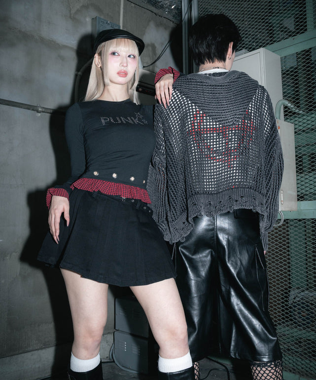 ハトメベルトプリーツスカパン