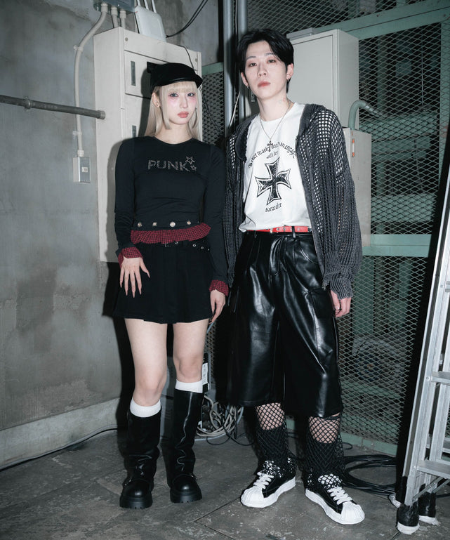 ハトメベルトプリーツスカパン