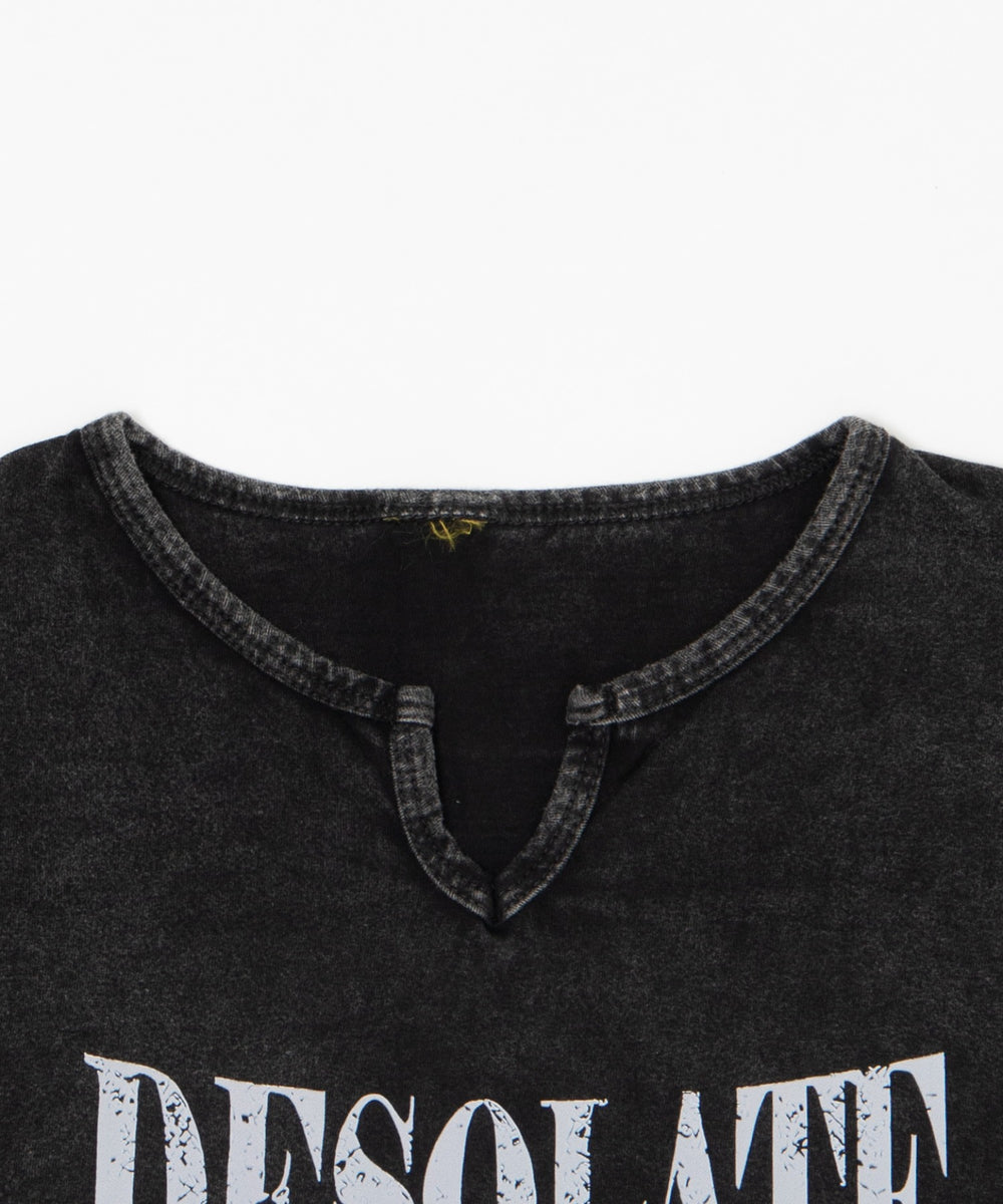 サイドギャザーピグメントTシャツ