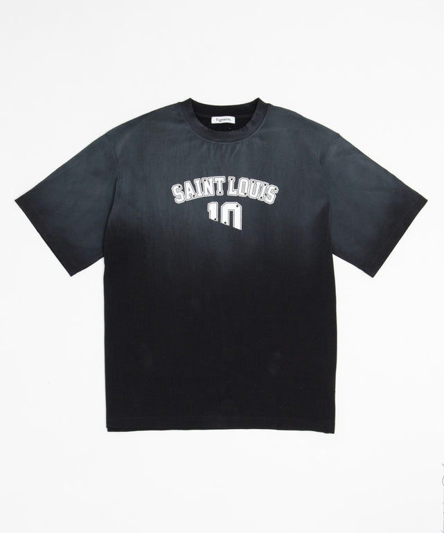 スタッズナンバリングロゴTシャツ/ﾌﾞﾗｯｸ
