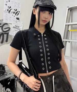 ハトメクロップドZIPトップ