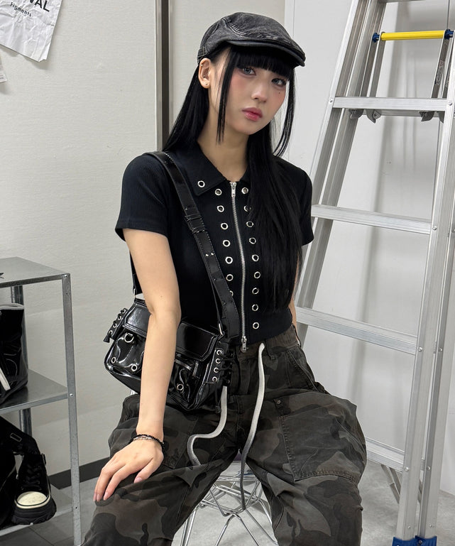ハトメクロップドZIPトップ