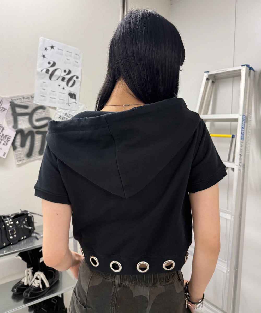 ハトメラウンドZIPパーカー