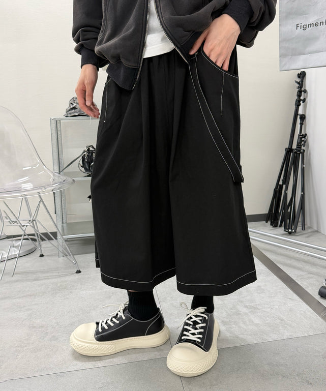 チャームベルトツキハーフパンツ/ブラック　モデル:176cm F着用