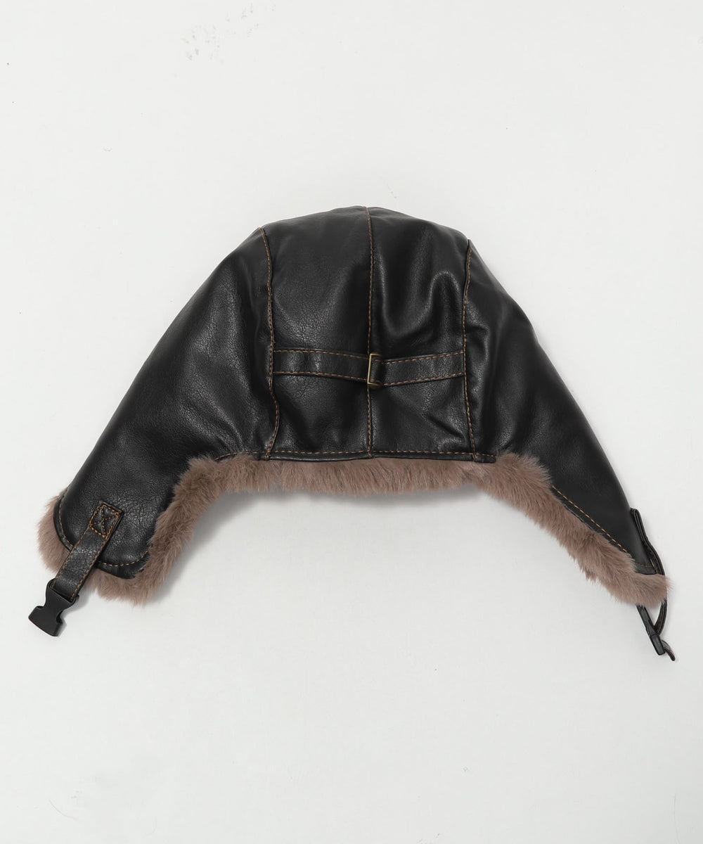 フェイクスエードフライトキャップ