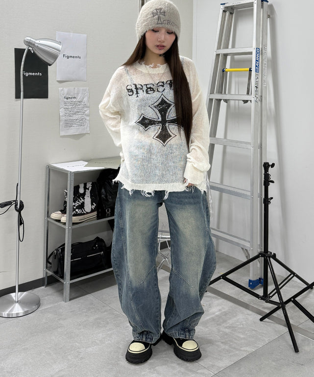 デニム中濃 モデル：159cm S着用