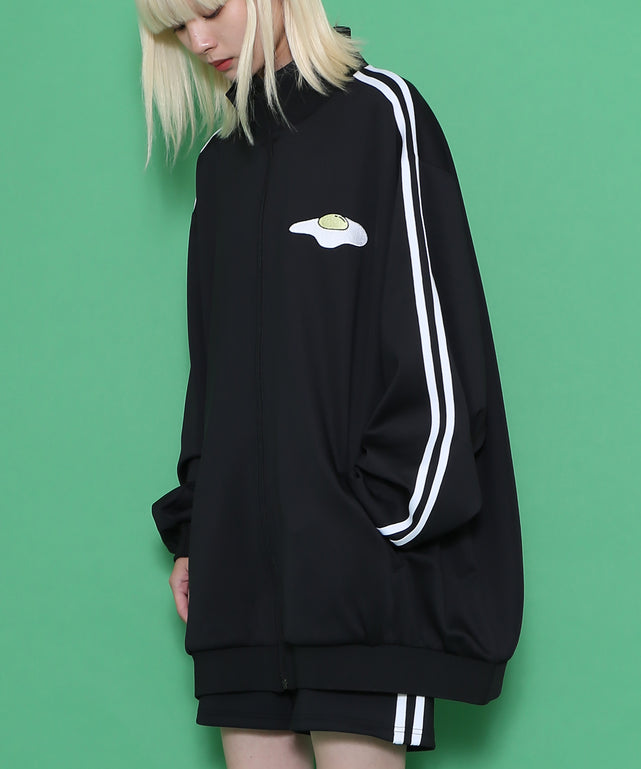 OpenYard フード付き ブラックジャージ OpenYard フード付き ブラックジャージ