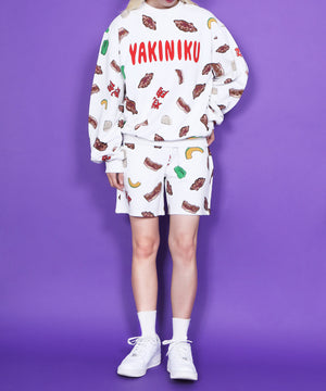 フード総柄スウェット(NATTO_YAKINIKU_ONIGIRI）