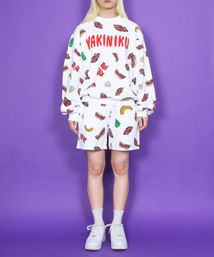 フード総柄スウェット(NATTO_YAKINIKU_ONIGIRI）