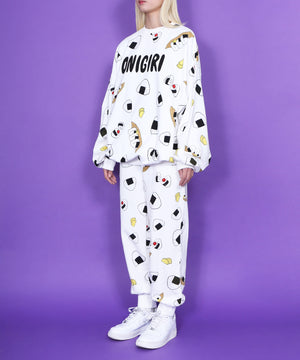 フード総柄スウェット(NATTO_YAKINIKU_ONIGIRI）