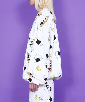 フード総柄スウェット(NATTO_YAKINIKU_ONIGIRI）