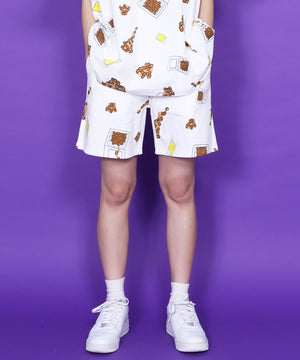 フード総柄スウェットショーパン