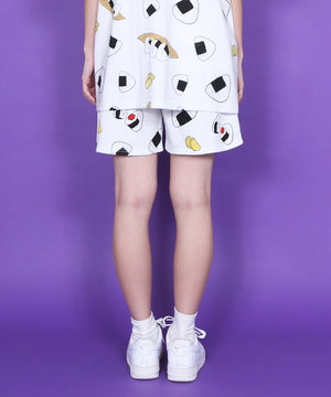 フード総柄スウェットショーパン