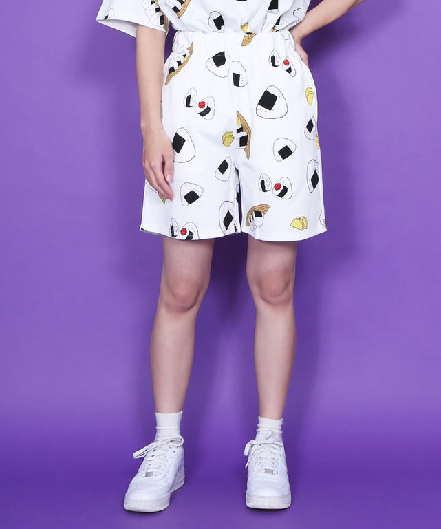 フード総柄スウェットショーパン