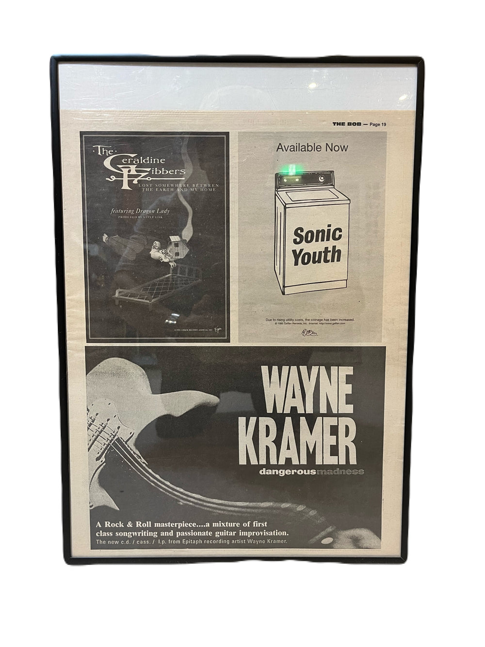 Sonic Youth Wayne Kramer 雑誌切抜きポスター