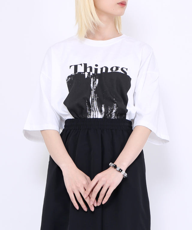 Things Tシャツ/ホワイト モデル：165cm FREE着用