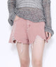 ダメージデニムショートパンツ/ピンク モデル：165cm S着用