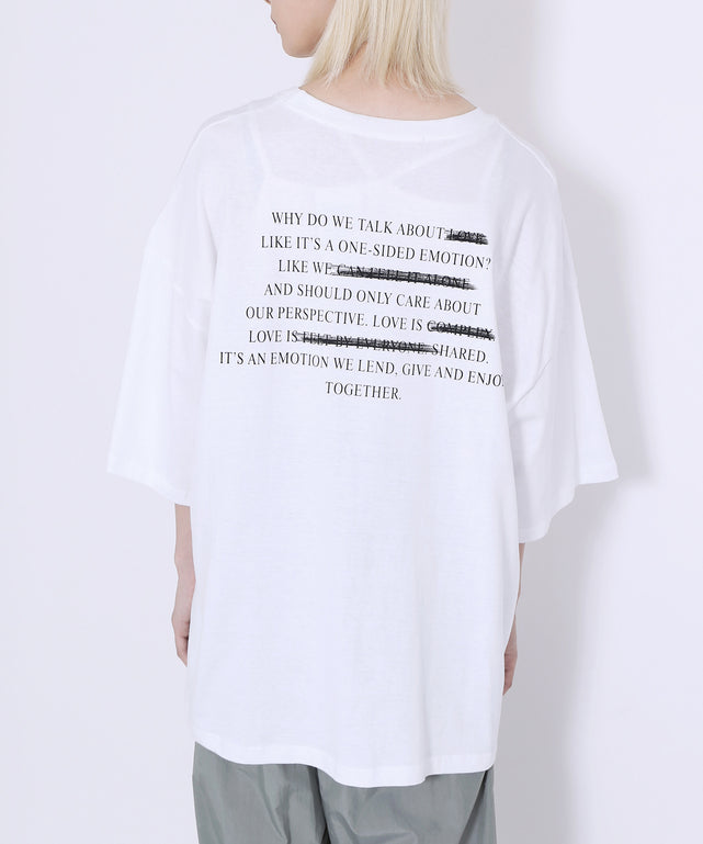 message Tシャツ/ホワイト モデル：165cm FREE着用