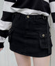 ミリタリーミニスカパン/ブラック モデル：161cm M着用