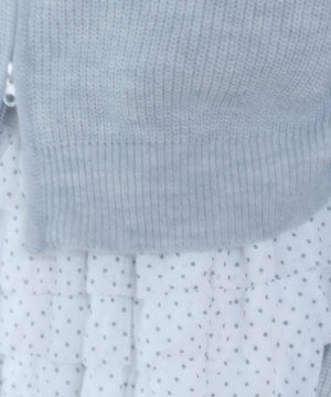 レースリボンニットパーカー