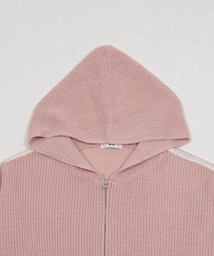 レースリボンニットパーカー