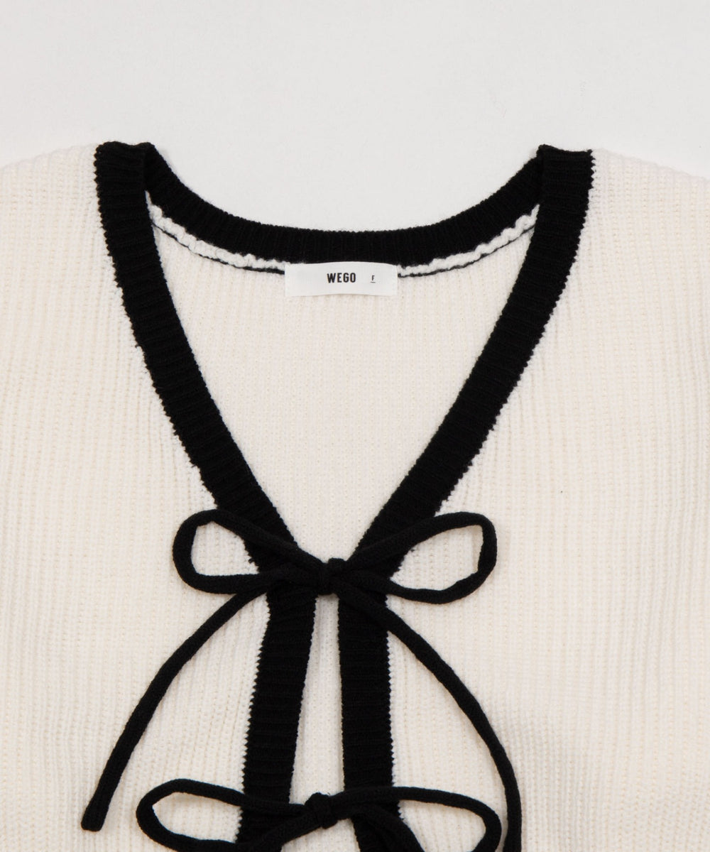 リボンカーディガン