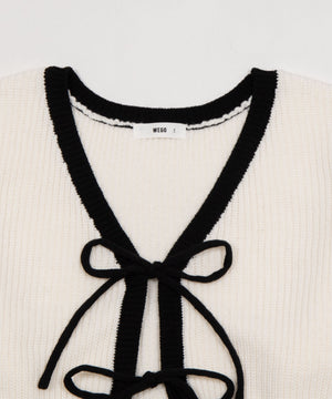 リボンカーディガン