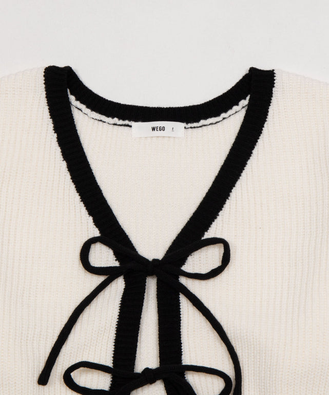 リボンカーディガン