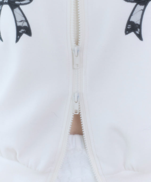 レースリボントラックジャケット