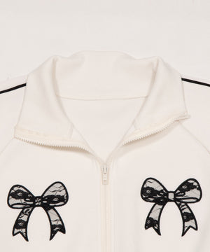 レースリボントラックジャケット