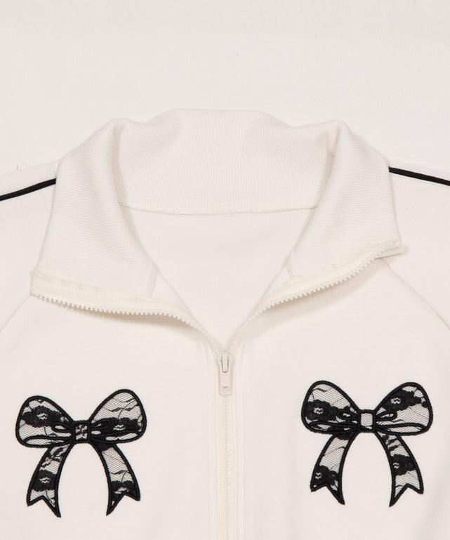 レースリボントラックジャケット