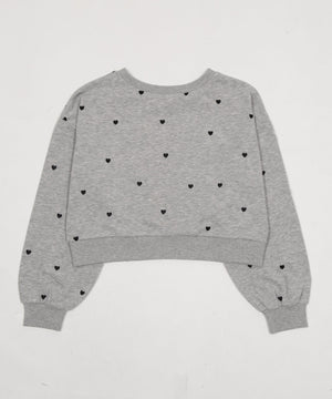 ハート総柄刺繡スウェット