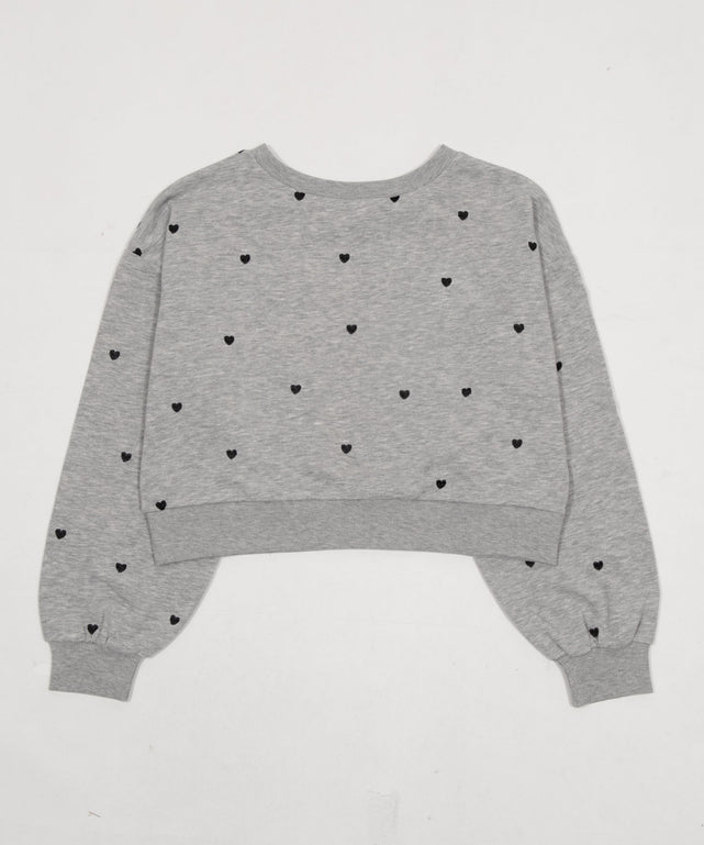 ハート総柄刺繡スウェット