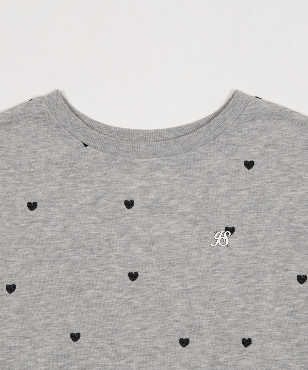 ハート総柄刺繡スウェット