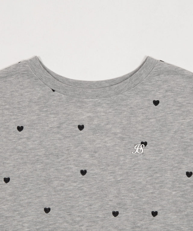 ハート総柄刺繡スウェット