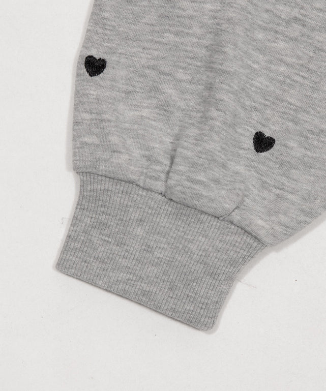 ハート総柄刺繡スウェット