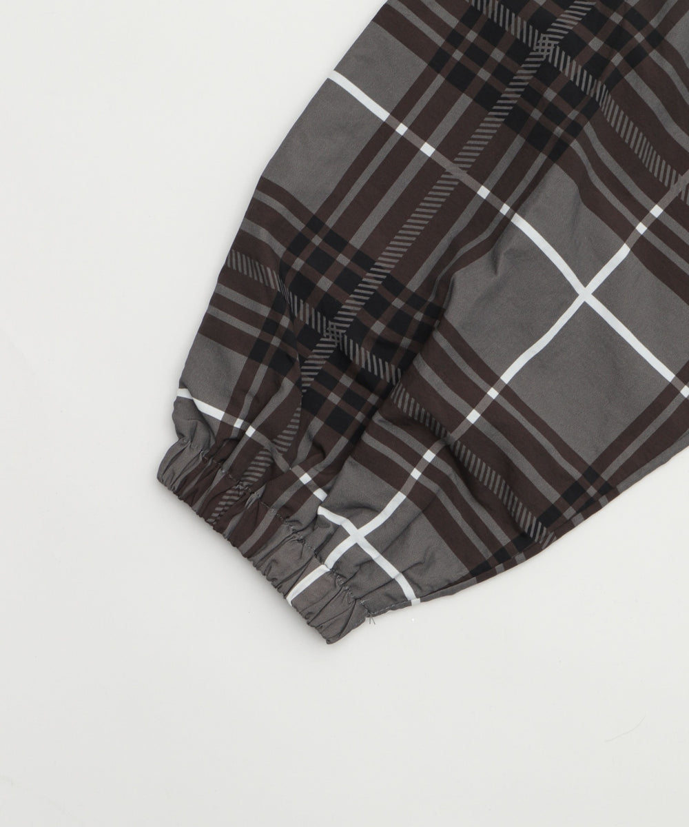 チェックロゴフードブルゾン