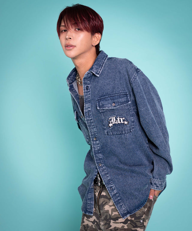 デニム中濃加工 モデル：175cm L着用