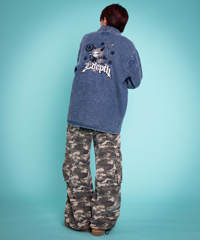 デニム中濃加工 モデル：175cm L着用