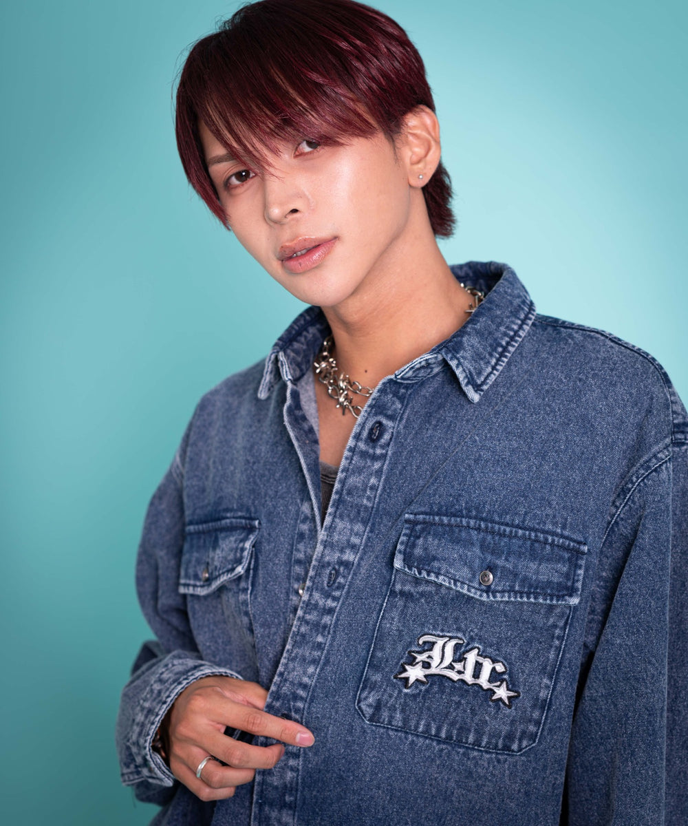 デニム中濃加工 モデル：175cm L着用