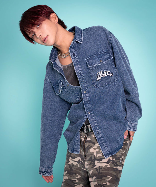 デニム中濃加工 モデル：175cm L着用