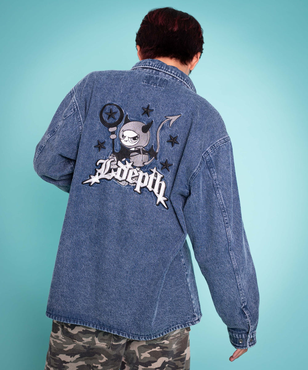 デニム中濃加工 モデル：175cm L着用